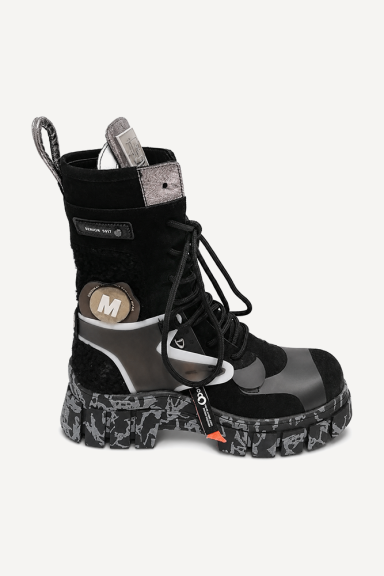 Ghete din piele întoarsă naturală MGZ-85-3877-Negru