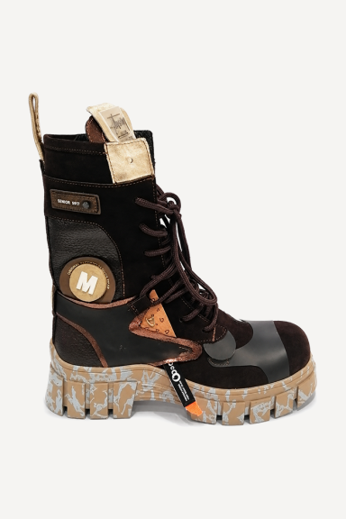 Ghete din piele întoarsă naturală MGZ-85-3877-Maro