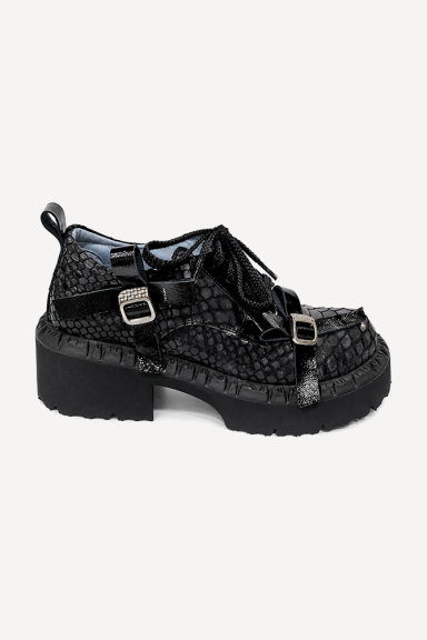Mocasini din piele cu imprimeu de șarpe MGZ-90-238