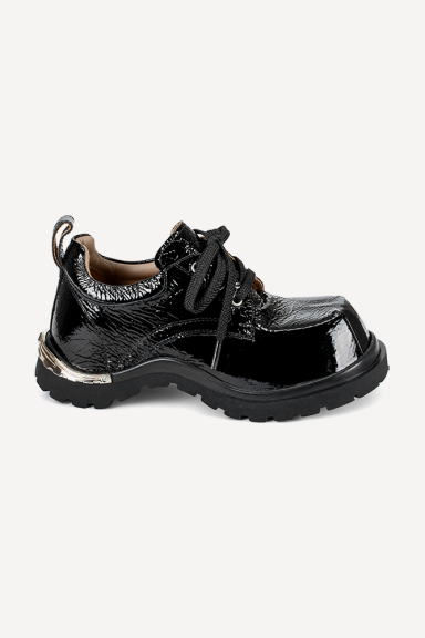 Mocasini din lac natural rupt MGZ-90-259-negru
