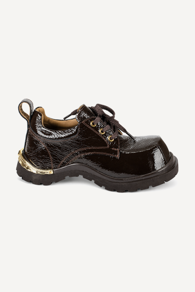 Mocasini din lac natural rupt MGZ-90-259-maro