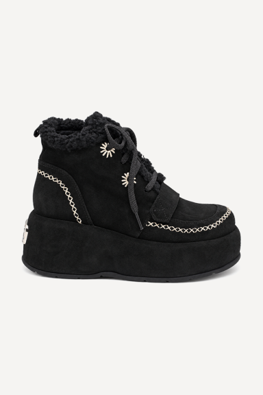 Ghete din piele întoarsă cu platformă MGZ-90-283-negru