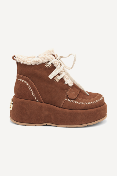 Ghete din piele întoarsă cu platformă MGZ-90-283-camel