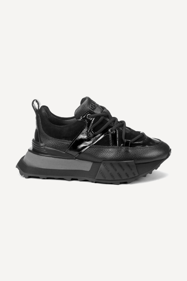 Pantofi sport din piele naturală și piele lăcuită NSR-9056
