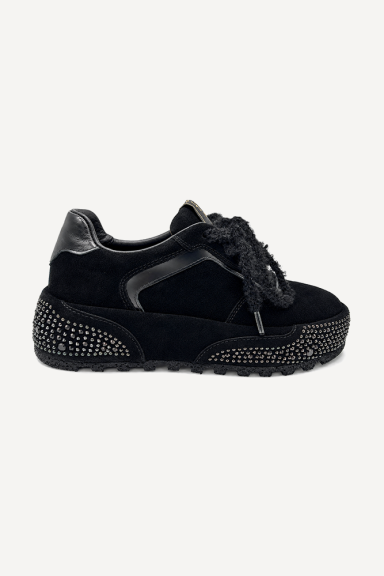 Pantofi sport din piele întoarsă NSR-9518-negru