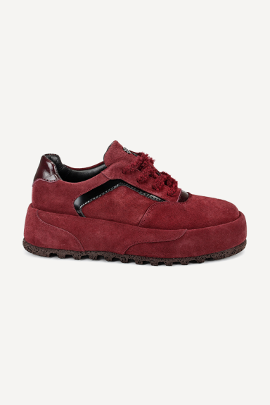 Pantofi sport din piele întoarsă NSR-9518-roșu