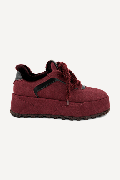 Pantofi sport din piele întoarsă NSR-9518-roșu