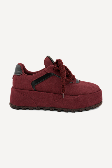 Pantofi sport din piele întoarsă NSR-9518-roșu
