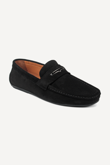 Mocasini din piele întoarsă SG-6668-negru