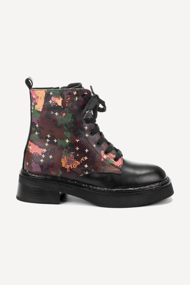 Botine din piele cu imprimeu VSL-2361
