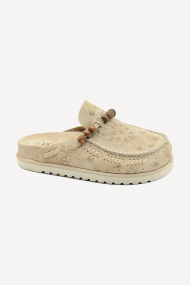 Papuci din piele întoarsă ART-45-108-bej