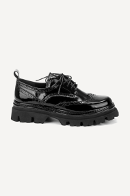 Pantofi din piele lăcuită cu șireturi ADL-160-26