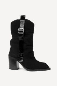 Botine din piele întoarsă cu toc mediu ADL-373-26