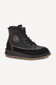Botine sport din piele și piele întoarsă ARG-2599-negru
