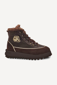 Botine sport din piele și piele întoarsă ARG-2599-maro