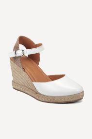 Espadrile din piele cu platformă ART-2611-alb