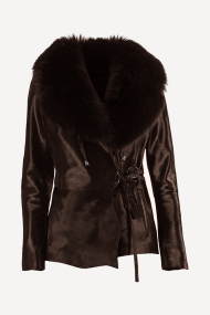 Palton de piele DMD-1509/1-maro