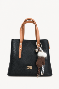 Geantă din piele ecologică-DS-6426-Negru