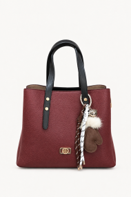 Geantă din piele ecologică-DS-6426-Bordeaux