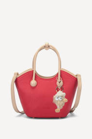 Geanta din imitație de piele KB-27066-rosu-bej