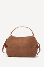 Geantă din imitație de piele întoarsă KB-27082-cămilei