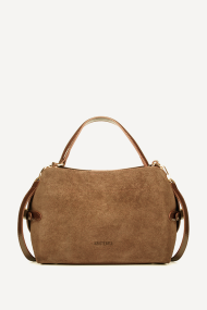 Geantă din imitație de piele întoarsă KB-27082-cămilei