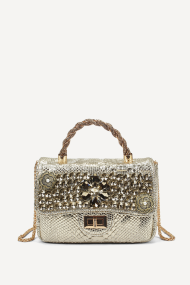 Geanta din imitație de piele KB-27186-auriu