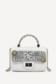 Geanta din imitație de piele KB-27186-alb