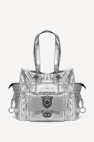 Geanta din imitație de piele KB-27284-argintiu