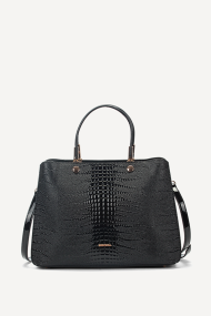Geanta din imitație de piele lacuita KB-7248-negru