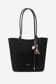 Geantă din nubuc și piele ecologică KB-7460-negru