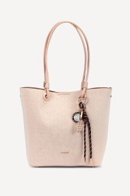 Geantă din nubuc și piele ecologică KB-7460-pudră