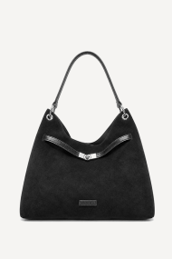 Geantă din piele întoarsă KB-7491-negru