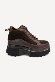Ghete din piele întoarsă și piele naturală MGZ-100-02235-20-maro