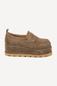 Mocasini cu platformă din piele întoarsă MGZ-133-2005-bej