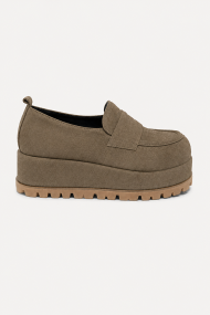Mocasini cu platformă din piele întoarsă MGZ-133-2005-bej