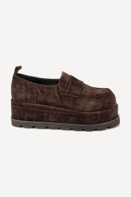 Mocasini cu platformă din piele întoarsă MGZ-133-2005-maro