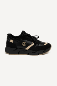 Pantofi sport din piele întoarsă și piele MGZ-253-9036-negru