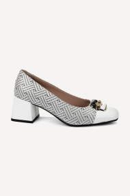 Pantofi din piele cu toc mediu MGZ-378-5298-alb-argintiu