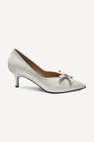 Pantofi din piele cu toc jos MGZ-379-842-alb