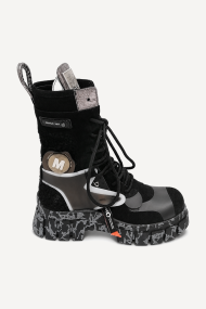 Ghete din piele întoarsă naturală MGZ-85-3877-Negru