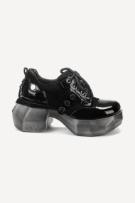 Mocasini din piele lăcuită și piele întoarsă MGZ-90-10325