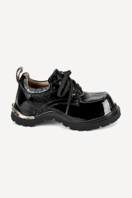 Mocasini din lac natural rupt MGZ-90-259-negru