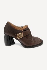 Pantofi cu toc înalt din piele naturală MGZ-90-318-maro