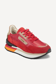 Pantofi sport din piele întoarsă NSR-9378-roșu