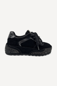 Pantofi sport din piele întoarsă NSR-9518-negru