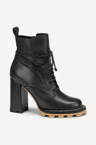 Botine cu toc înalt din piele ADL-252-23-negru