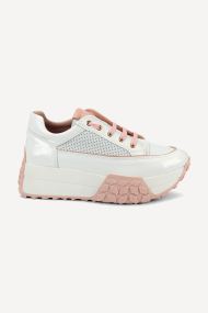 Pantofi sport de piele ARG-24-34-alb-pudra