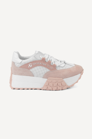 Pantofi sport de piele ARG-24-55-alb-pudră