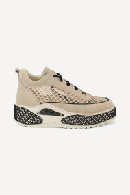 Pantofi sport de piele si textil ARG-55506-bej